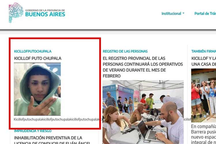 Hackearon la web del Gobierno bonaerense con amenazas a Kicillof y mensajes violentos